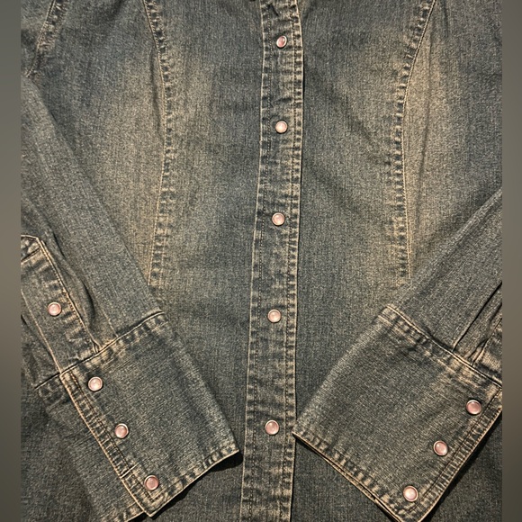 Levi’s Western Core Denim Button Down Shirt Women’s Large - Picture 2 of 7